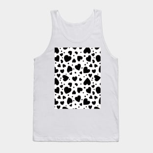 black hearts seamless pattern design print Tank Top